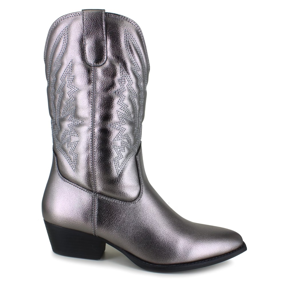 Portland Boot Company Womens Boots Size 8WC Gunmetal Metallic Olympia Western